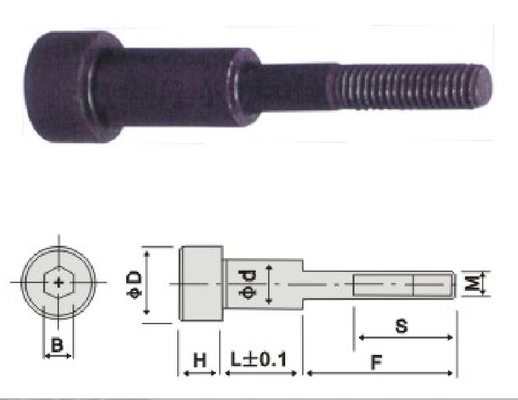 M48 Vít vai bằng thép không gỉ SCM435 HRC 30 Chốt vai lục giác