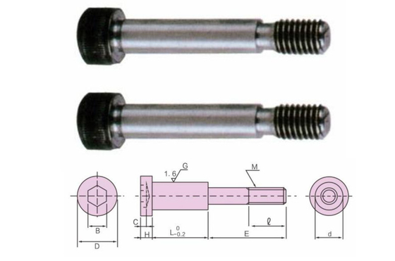 M48 Vít vai bằng thép không gỉ SCM435 HRC 30 Chốt vai lục giác
