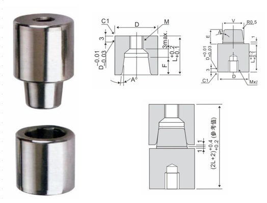 S136 Khóa côn Pin Bộ định vị khuôn ép nhựa tần số cao